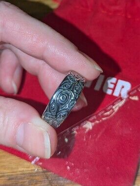 ❤️ Stainless Steel Ring Eye Monster Gothic Evil Eye Size 10 Silvertone PAMTIER